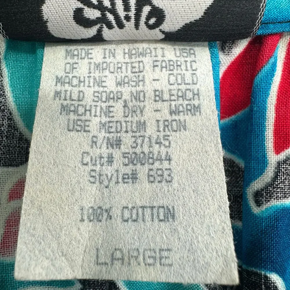 Hilo Hattie‎ Size L 3/4 Sleeve Boat Neck Long Dress Blue Tropical Print Casual - Picture 5 of 5